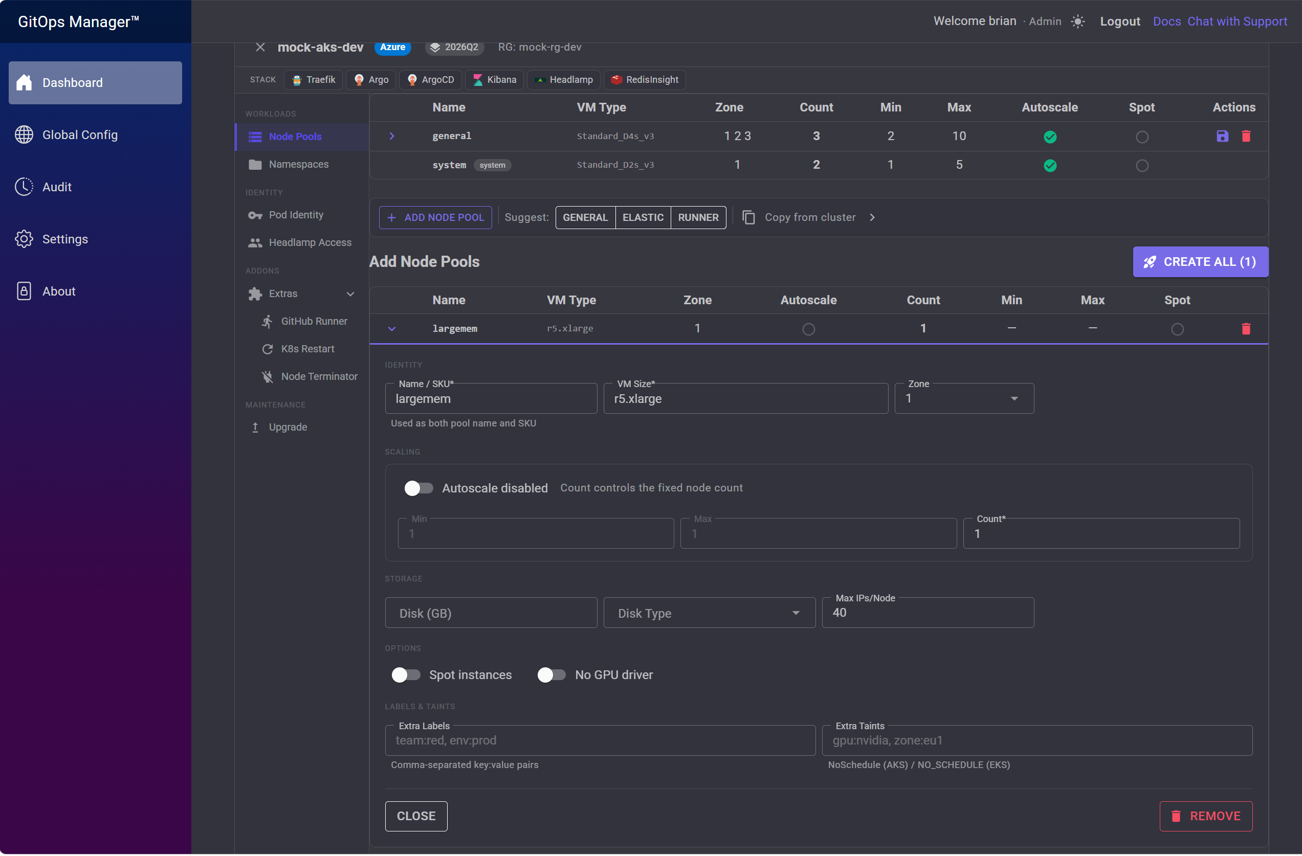 Expanded largemem node pool with name and VM size filled in
